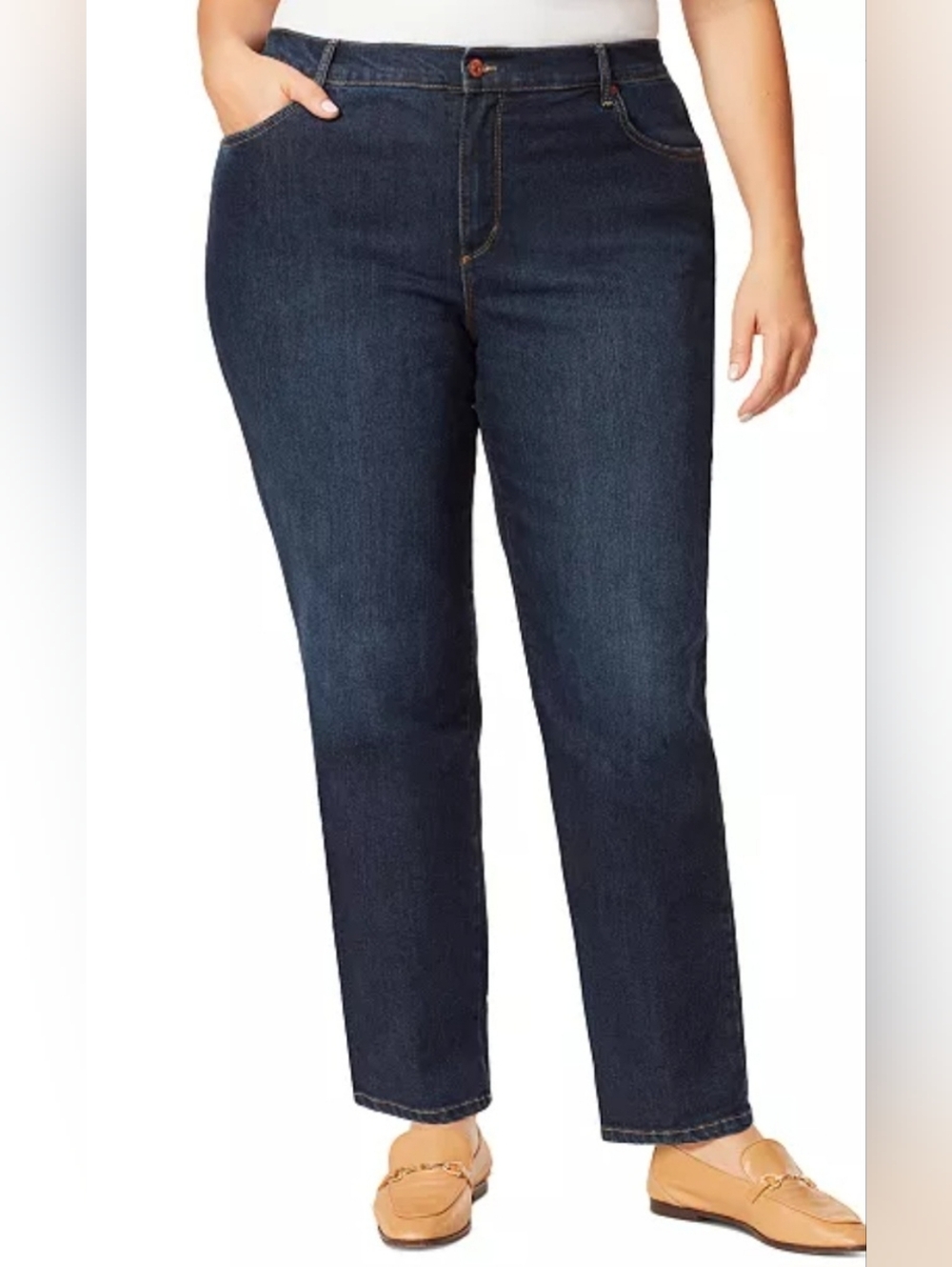 👖Gloria Vanderbilt Amanda Straight Leg Jeans in Dark Blue